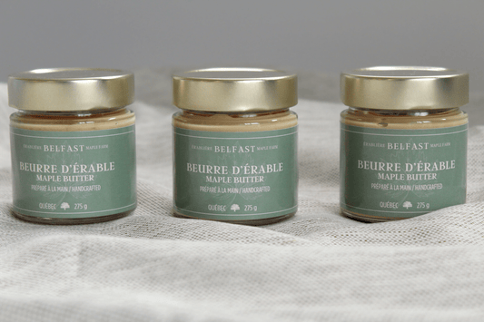 trois pots de beurre d'érable